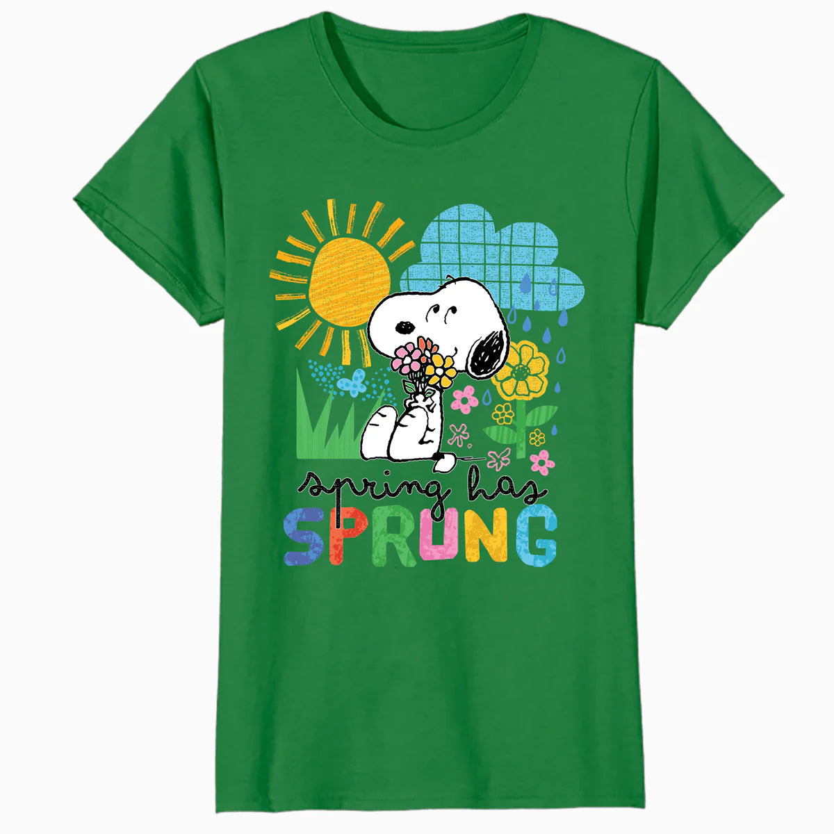 Peanuts Snoopy Easter Spring Cottage Garden Fun 90s Classic Official Women's SKINNY FIT T-Shirt