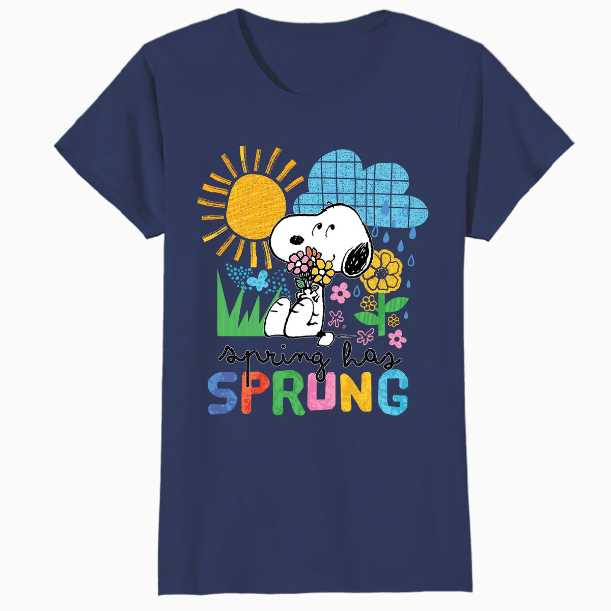Peanuts Snoopy Easter Spring Cottage Garden Fun 90s Classic Official Women's SKINNY FIT T-Shirt