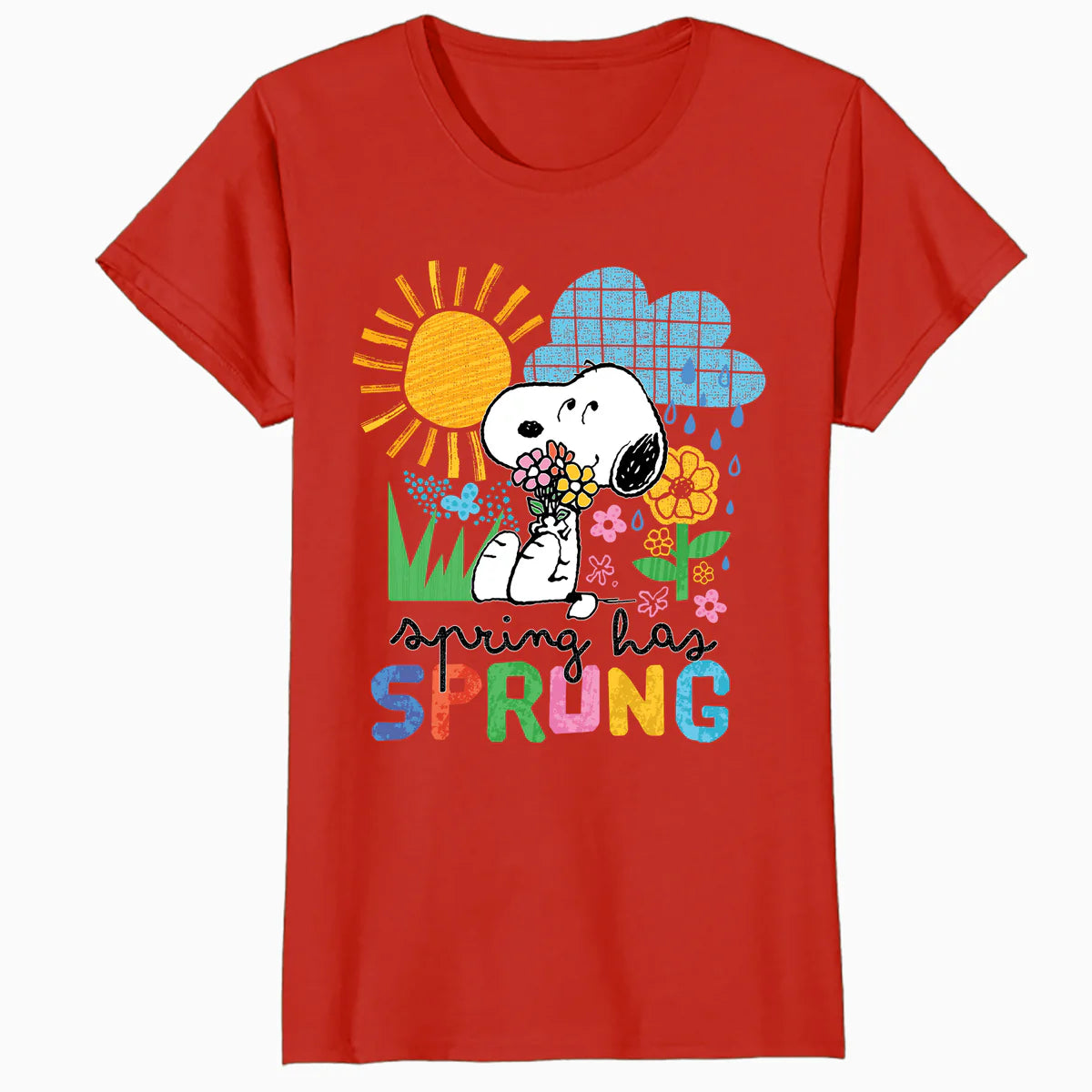 Peanuts Snoopy Easter Spring Cottage Garden Fun 90s Classic Official Women's SKINNY FIT T-Shirt