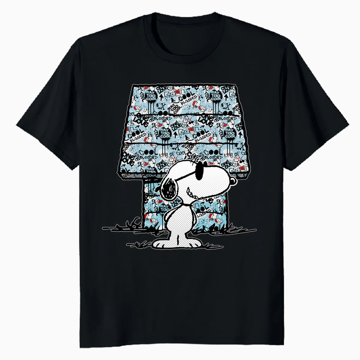 Peanuts Snoopy Joe Cool Graffiti Dog House Urban Street Art Official Men's T-Shirt