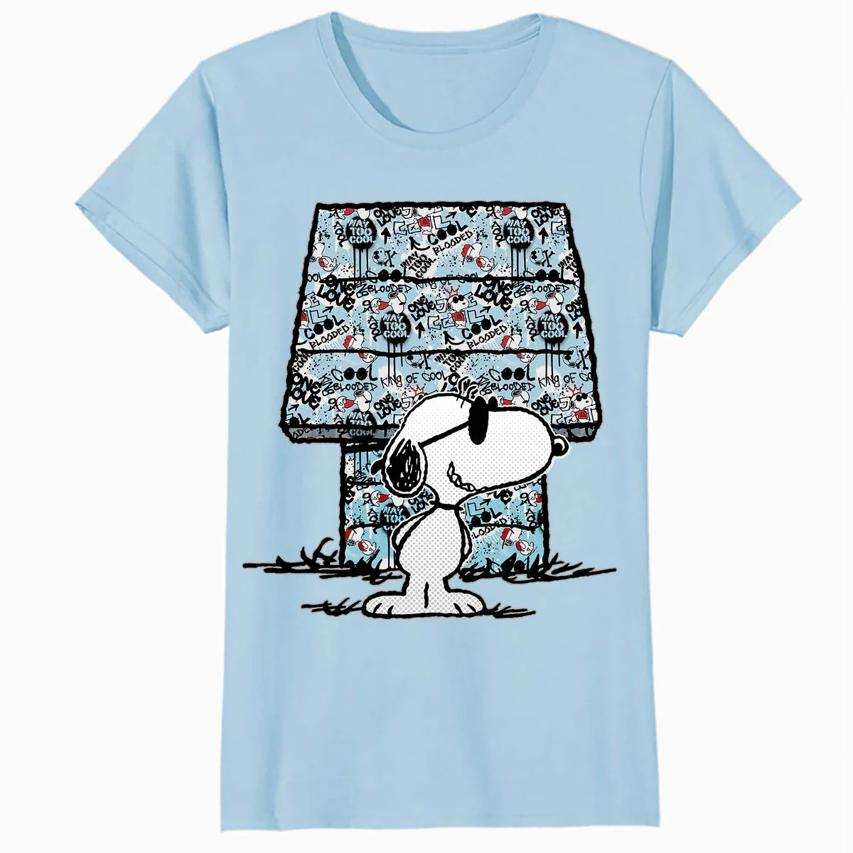 Peanuts Snoopy Joe Cool Graffiti Dog House Urban Street Art Official Women's SKINNY FIT T-Shirt