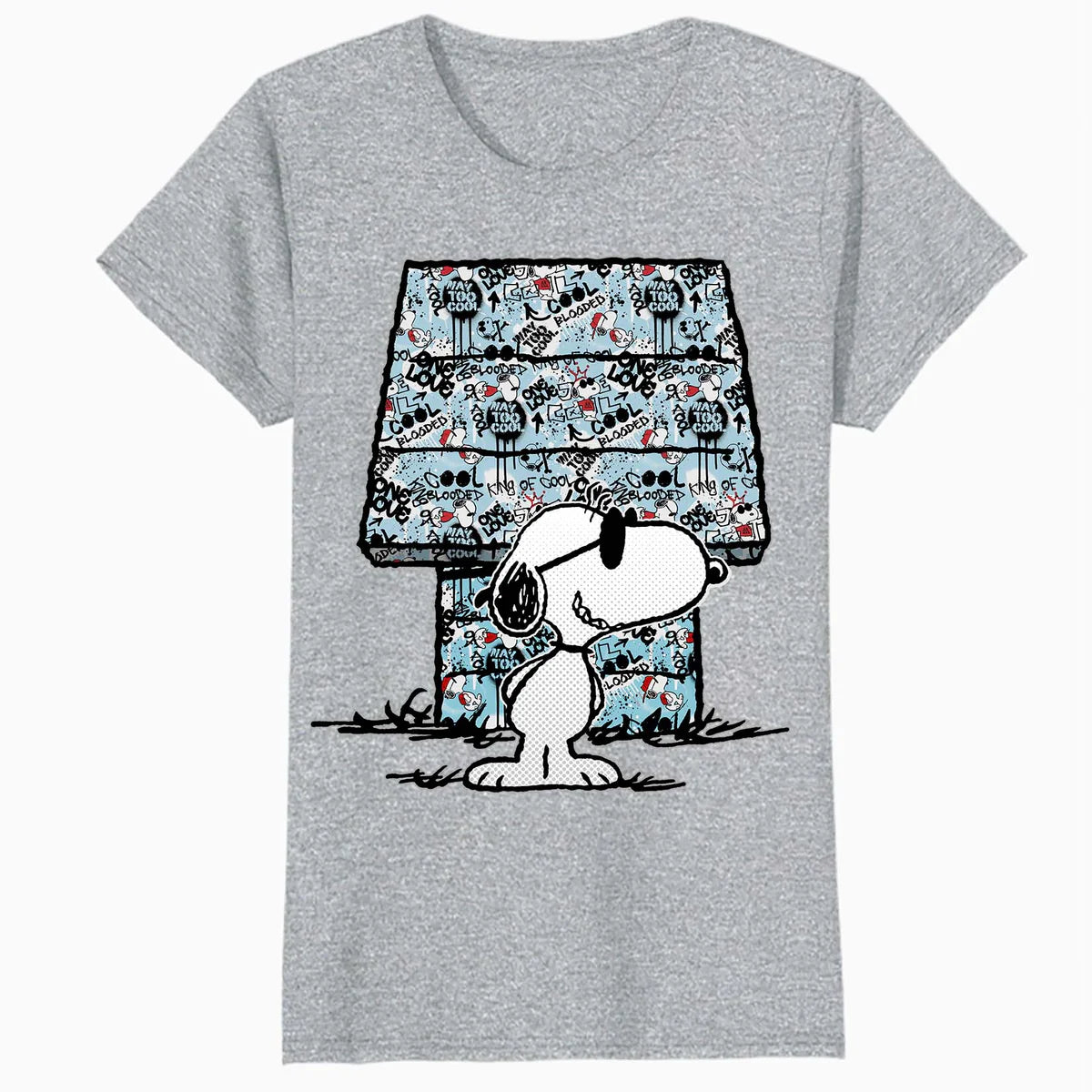 Peanuts Snoopy Joe Cool Graffiti Dog House Urban Street Art Official Women's SKINNY FIT T-Shirt