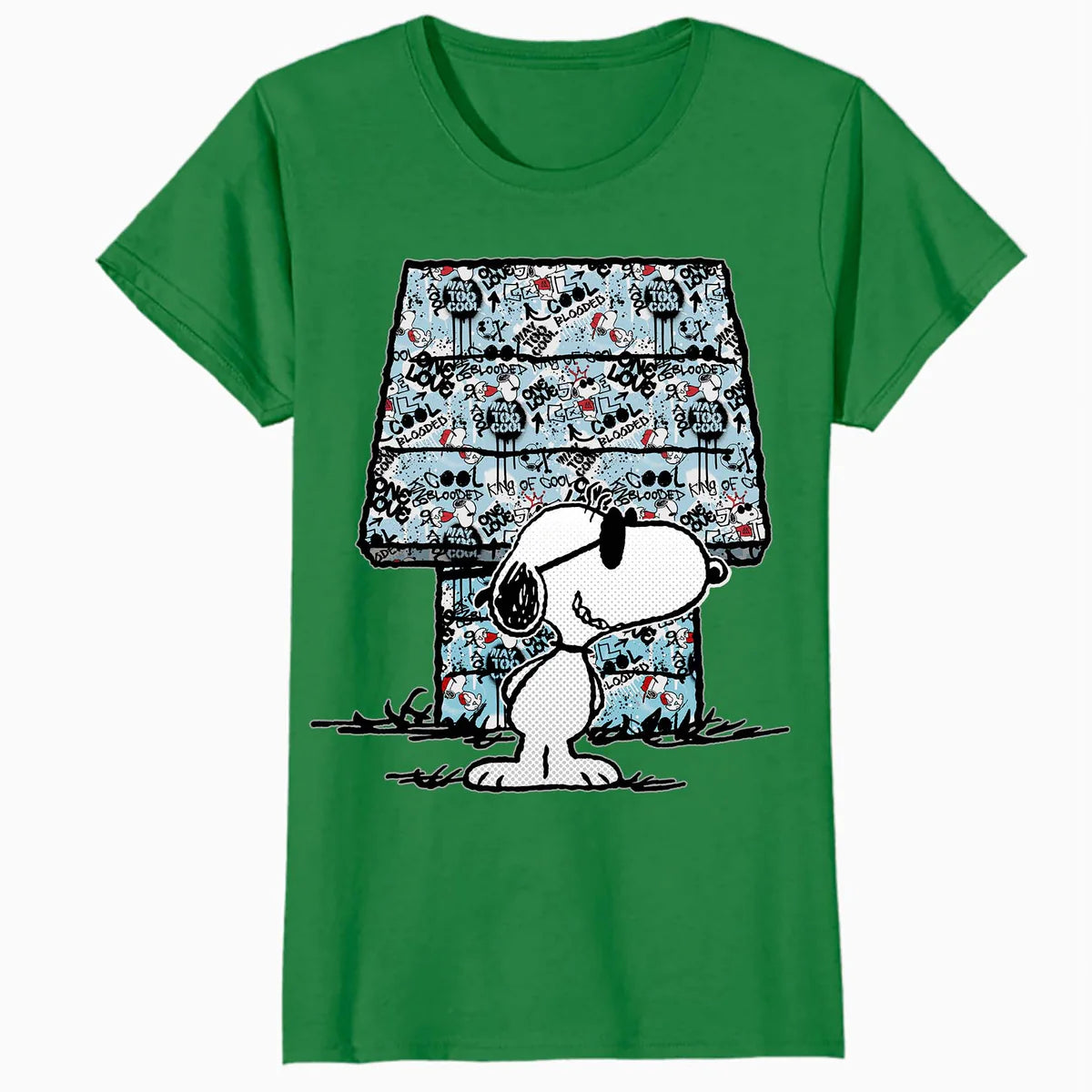 Peanuts Snoopy Joe Cool Graffiti Dog House Urban Street Art Official Women's SKINNY FIT T-Shirt