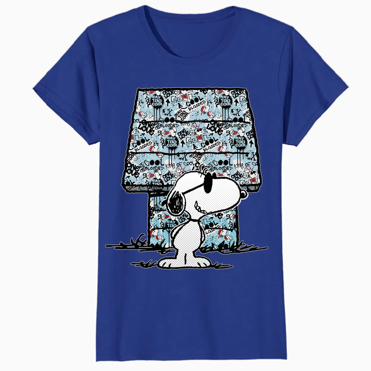 Peanuts Snoopy Joe Cool Graffiti Dog House Urban Street Art Official Women's SKINNY FIT T-Shirt
