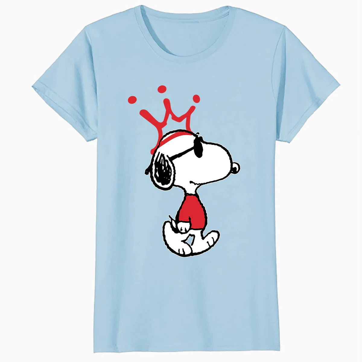 Peanuts Snoopy Joe Cool King Dog Crown Retro 80s 90s Cartoon Official Women's SKINNY FIT T-Shirt