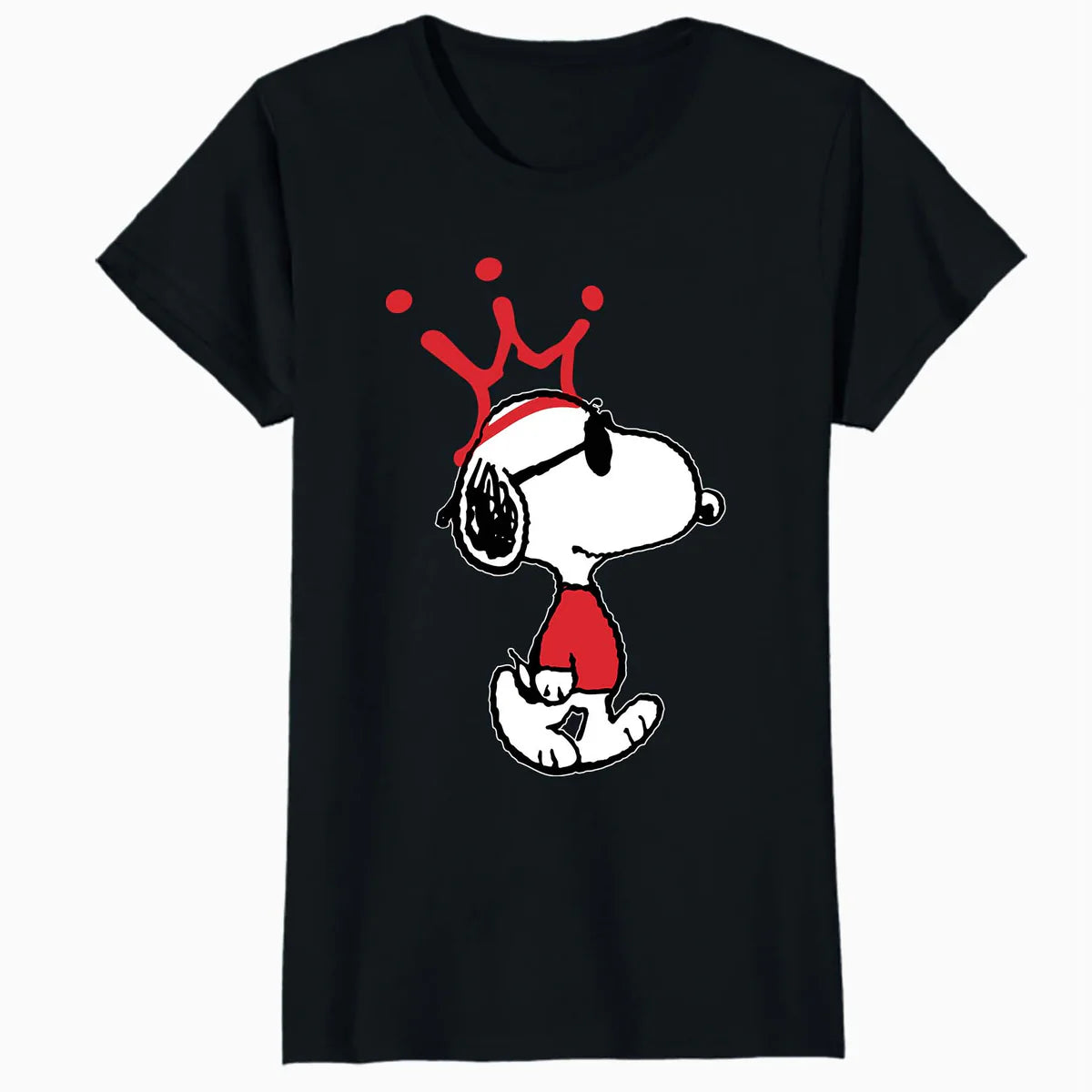 Peanuts Snoopy Joe Cool King Dog Crown Retro 80s 90s Cartoon Official Women's SKINNY FIT T-Shirt