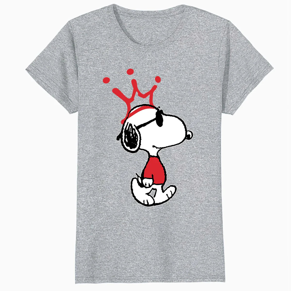 Peanuts Snoopy Joe Cool King Dog Crown Retro 80s 90s Cartoon Official Women's SKINNY FIT T-Shirt
