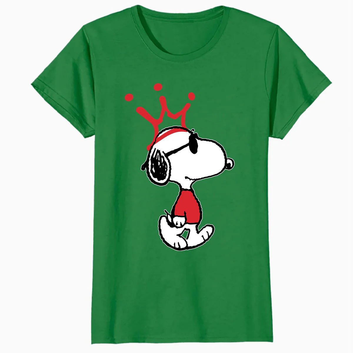Peanuts Snoopy Joe Cool King Dog Crown Retro 80s 90s Cartoon Official Women's SKINNY FIT T-Shirt