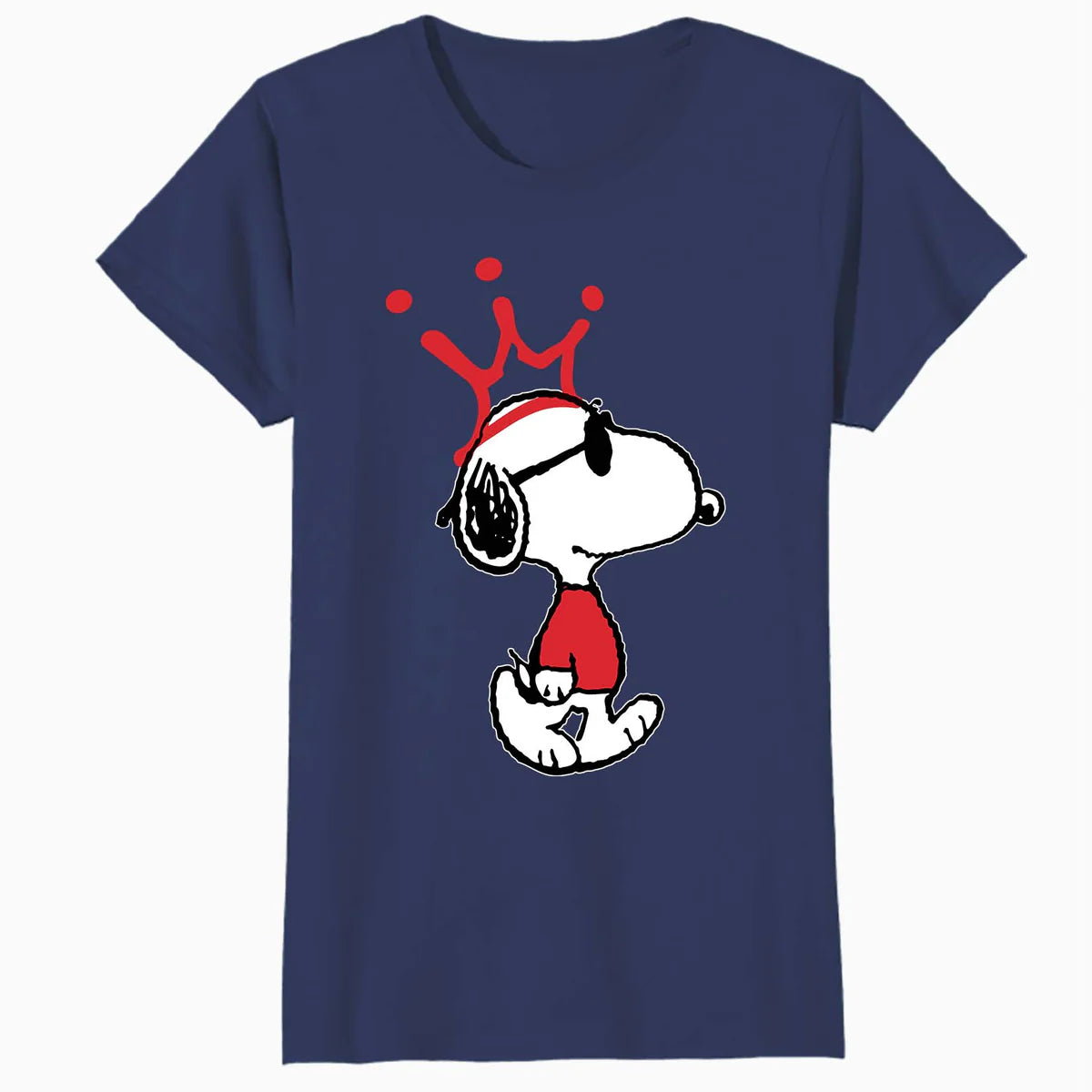 Peanuts Snoopy Joe Cool King Dog Crown Retro 80s 90s Cartoon Official Women's SKINNY FIT T-Shirt