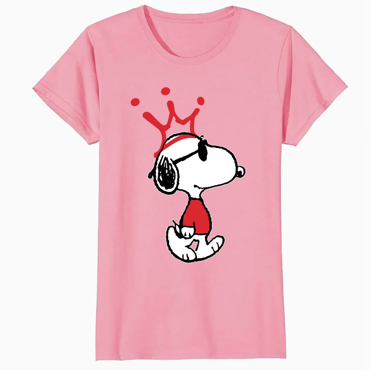 Peanuts Snoopy Joe Cool King Dog Crown Retro 80s 90s Cartoon Official Women's SKINNY FIT T-Shirt