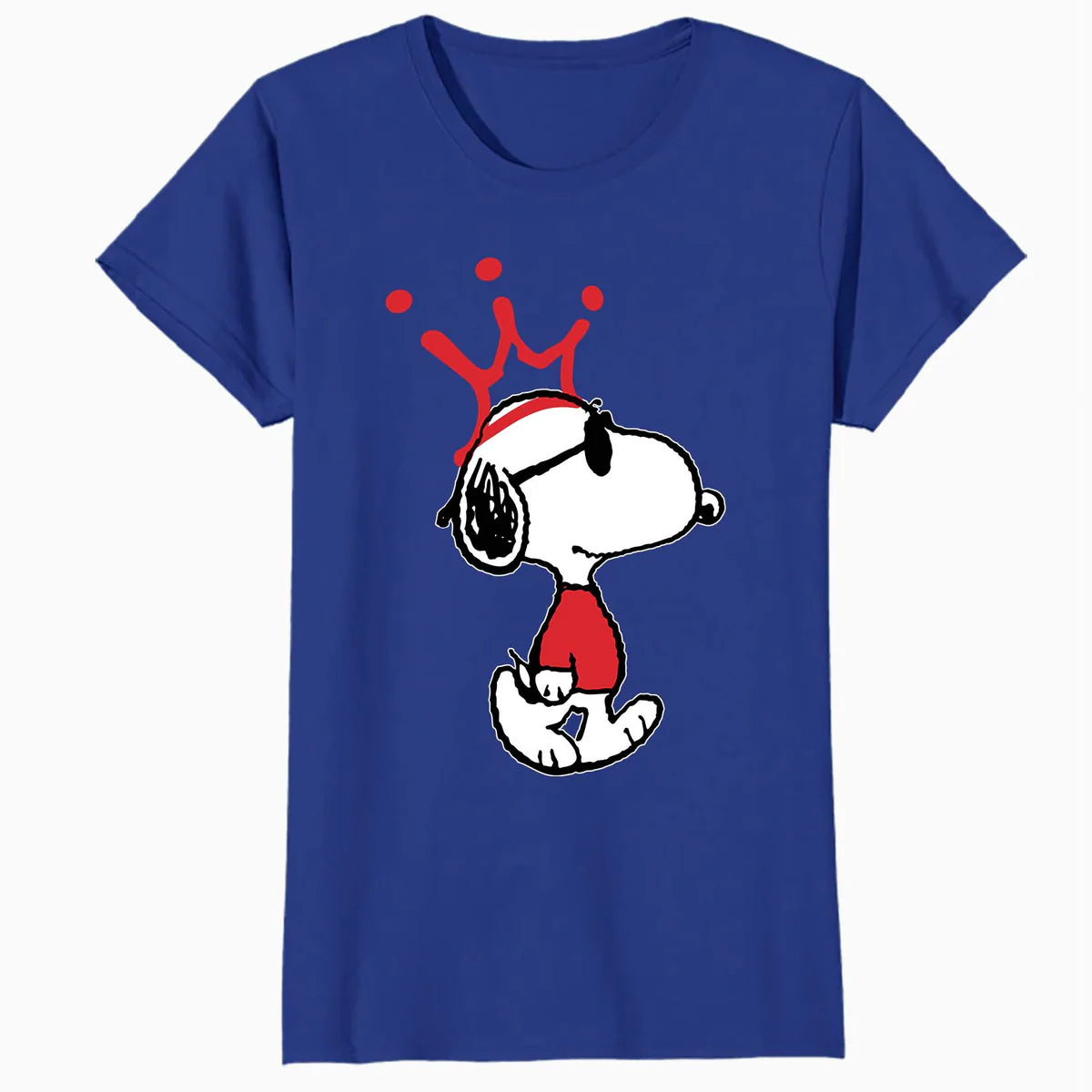 Peanuts Snoopy Joe Cool King Dog Crown Retro 80s 90s Cartoon Official Women's SKINNY FIT T-Shirt