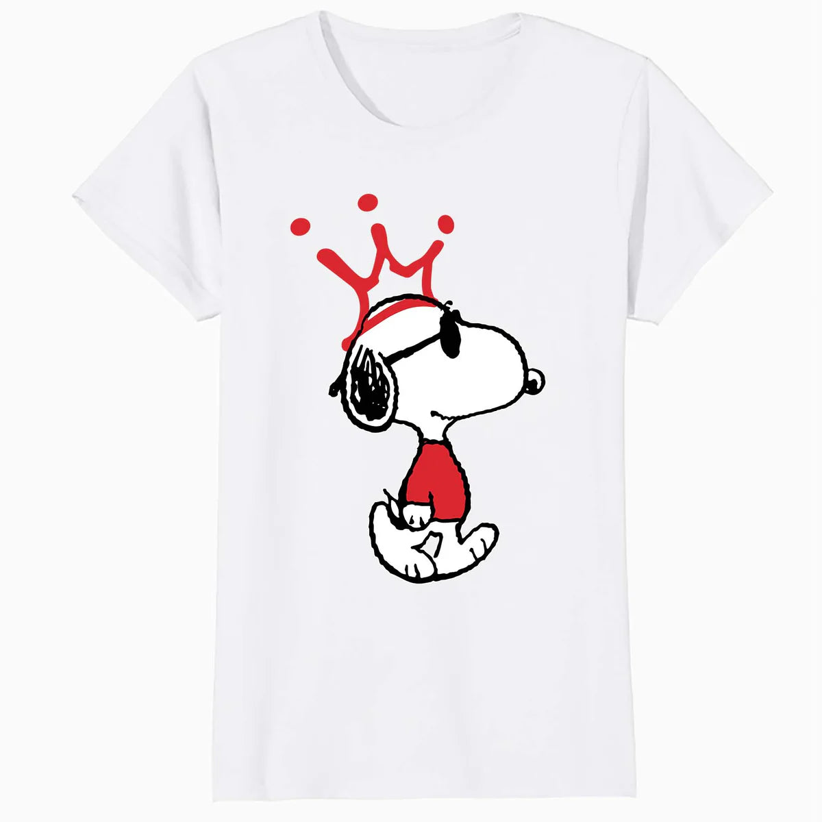 Peanuts Snoopy Joe Cool King Dog Crown Retro 80s 90s Cartoon Official Women's SKINNY FIT T-Shirt