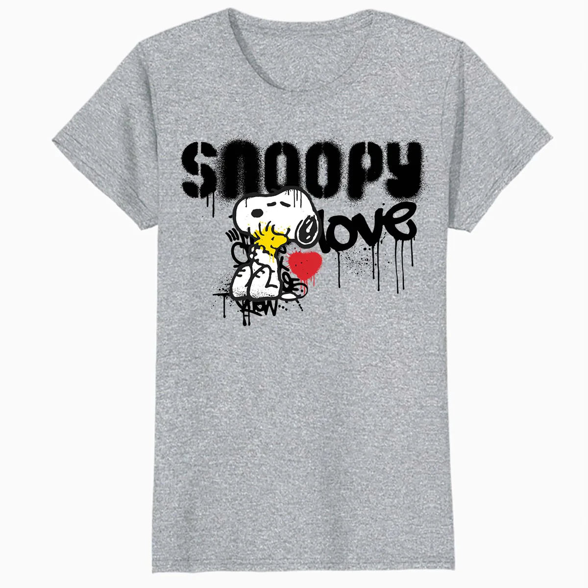Peanuts Snoopy Love Graffiti Style Vintage Comic Street Art Official Women's SKINNY FIT T-Shirt