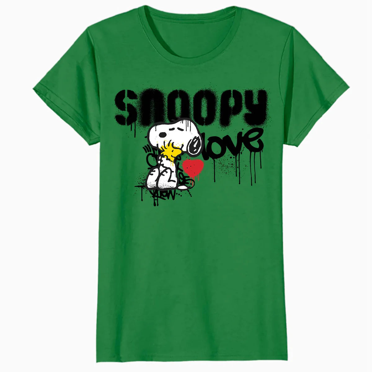 Peanuts Snoopy Love Graffiti Style Vintage Comic Street Art Official Women's SKINNY FIT T-Shirt
