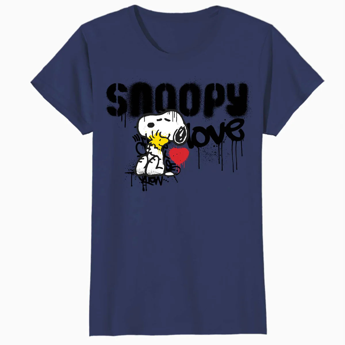 Peanuts Snoopy Love Graffiti Style Vintage Comic Street Art Official Women's SKINNY FIT T-Shirt