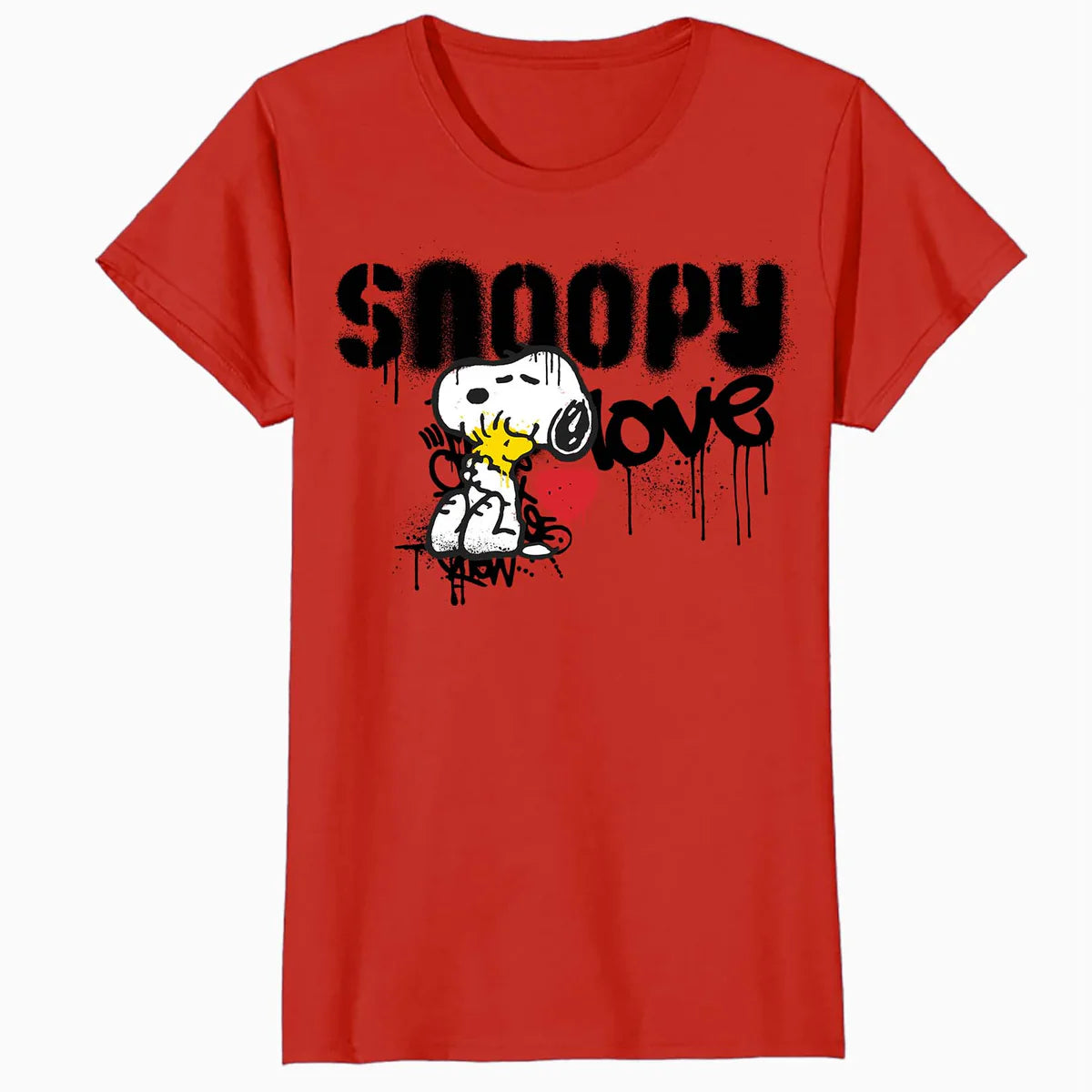 Peanuts Snoopy Love Graffiti Style Vintage Comic Street Art Official Women's SKINNY FIT T-Shirt