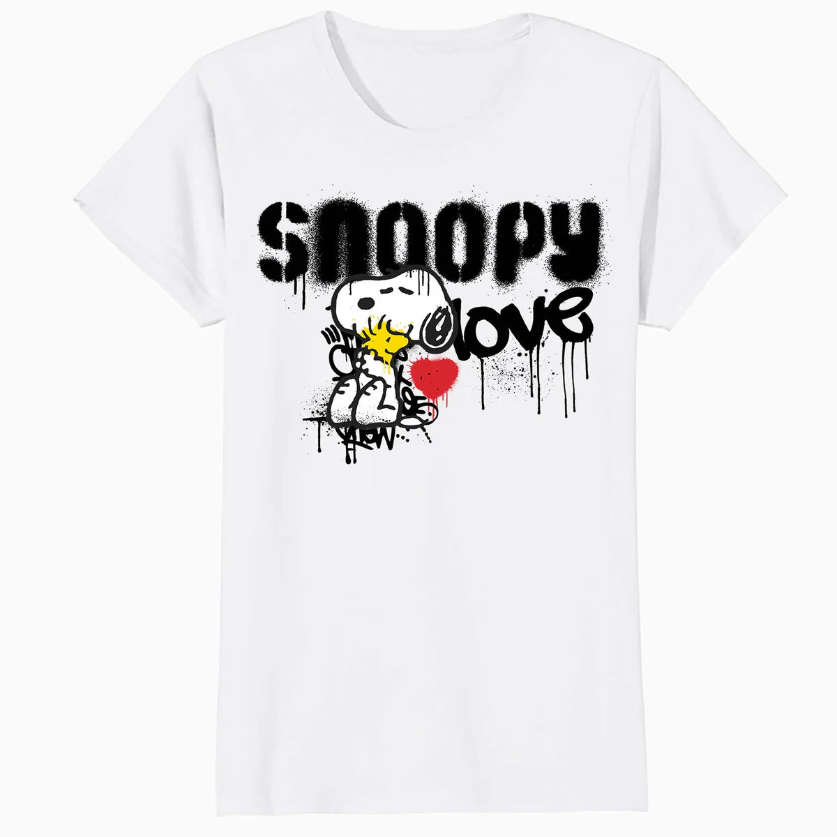 Peanuts Snoopy Love Graffiti Style Vintage Comic Street Art Official Women's SKINNY FIT T-Shirt