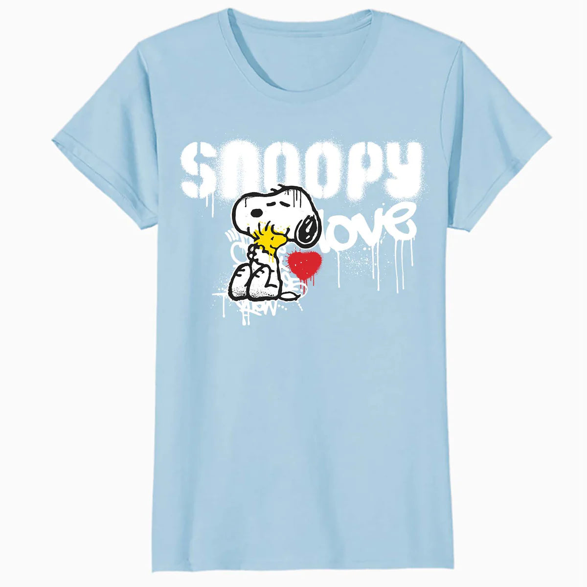 Peanuts Snoopy Love Woodstock Graffiti Retro 90s Street Art Official Women's SKINNY FIT T-Shirt