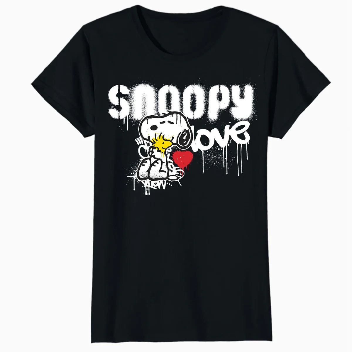 Peanuts Snoopy Love Woodstock Graffiti Retro 90s Street Art Official Women's SKINNY FIT T-Shirt