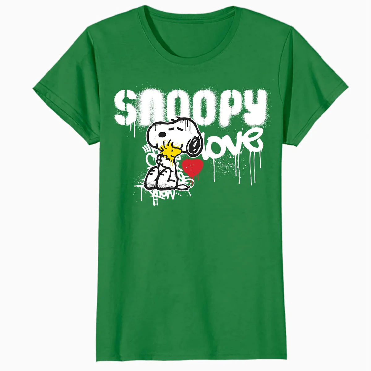 Peanuts Snoopy Love Woodstock Graffiti Retro 90s Street Art Official Women's SKINNY FIT T-Shirt