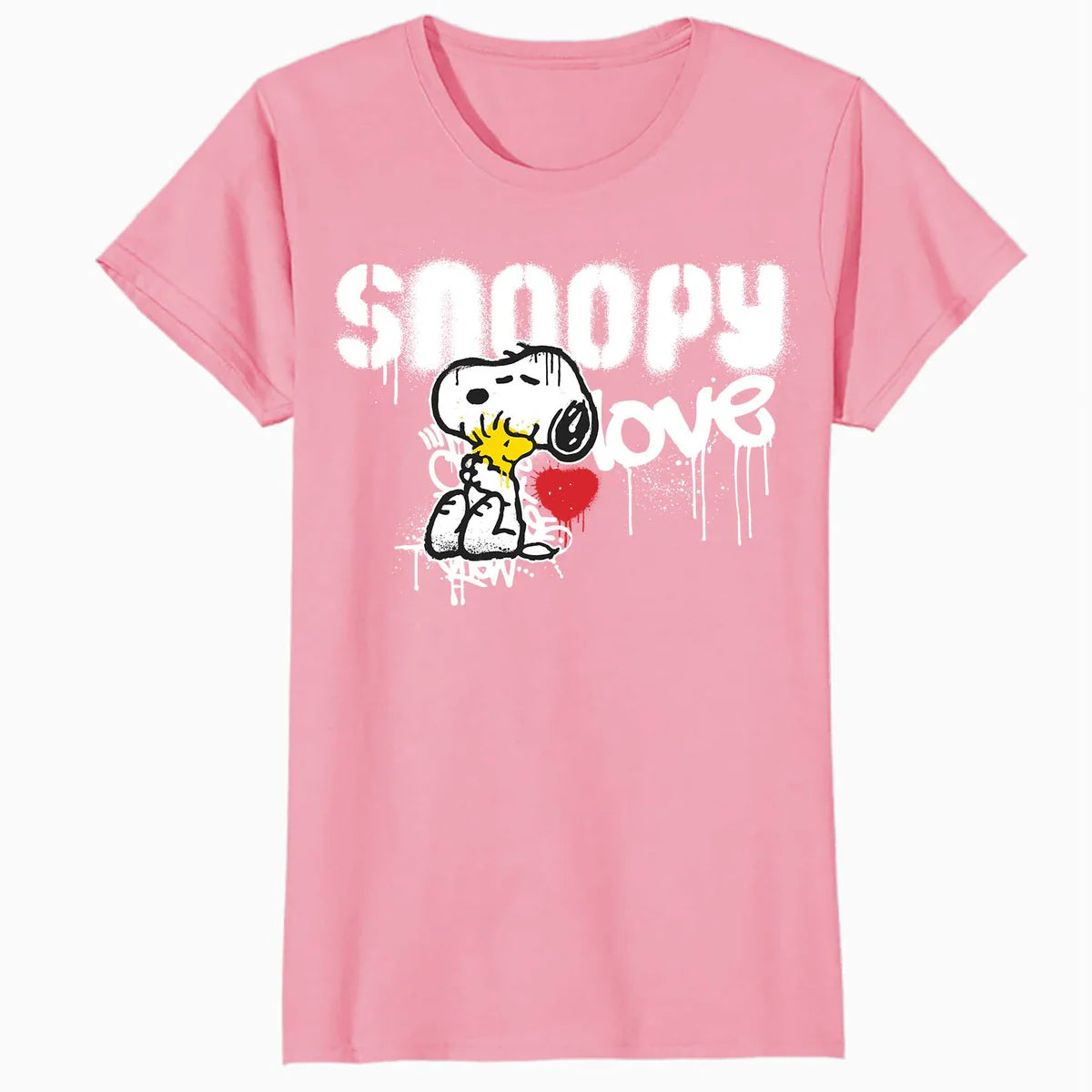 Peanuts Snoopy Love Woodstock Graffiti Retro 90s Street Art Official Women's SKINNY FIT T-Shirt