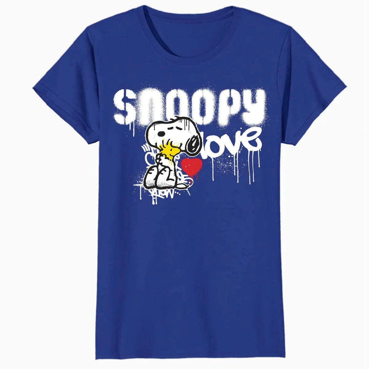 Peanuts Snoopy Love Woodstock Graffiti Retro 90s Street Art Official Women's SKINNY FIT T-Shirt