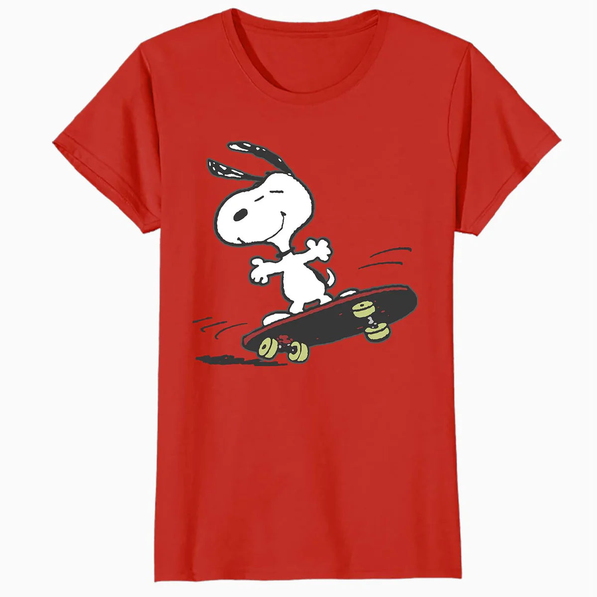 Peanuts Snoopy Skateboard Deck Epic Retro 90s Ironic Skater Official Women's SKINNY FIT T-Shirt