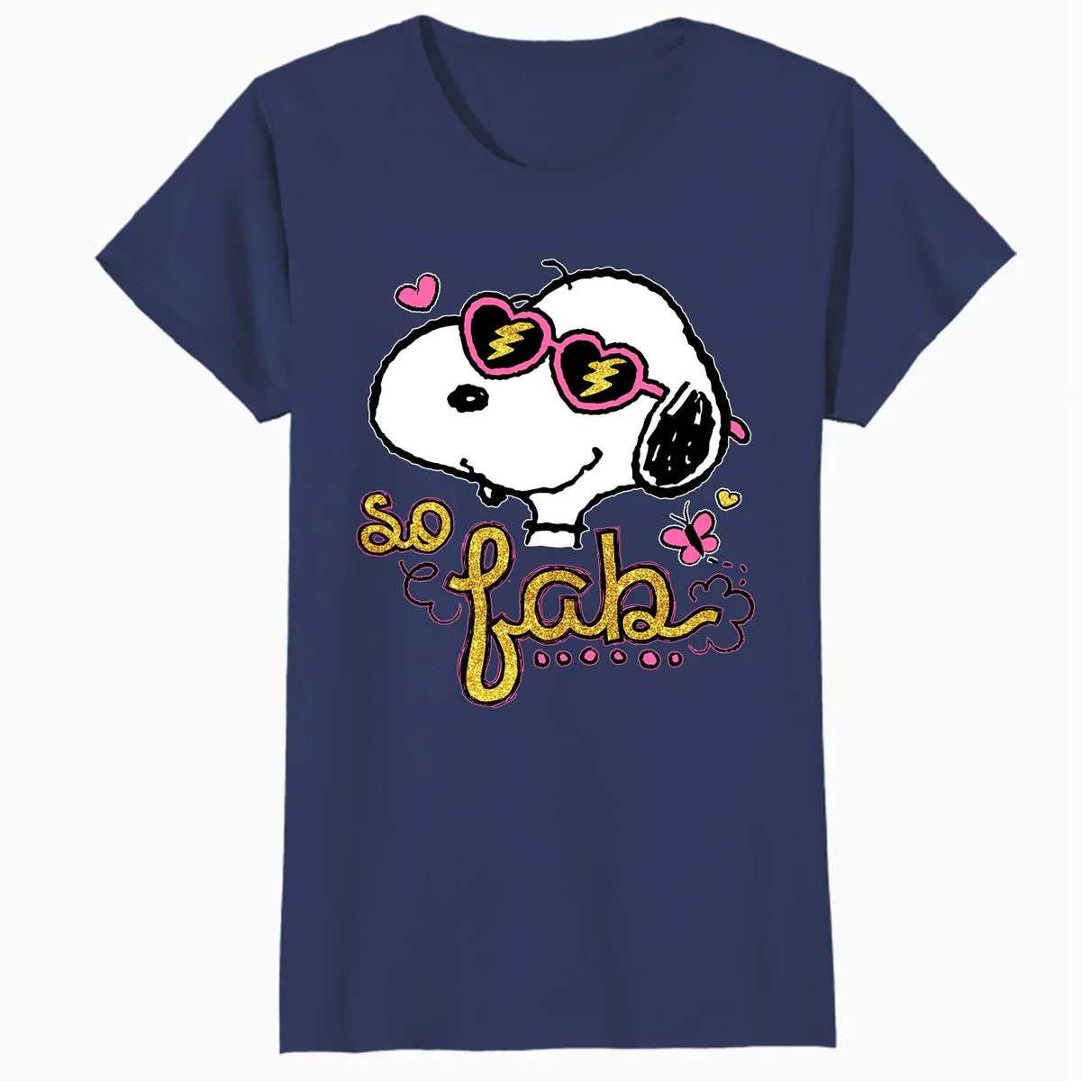 Peanuts Snoopy So Fab Heart Shades Vintage Classic Comic Official Women's SKINNY FIT T-Shirt
