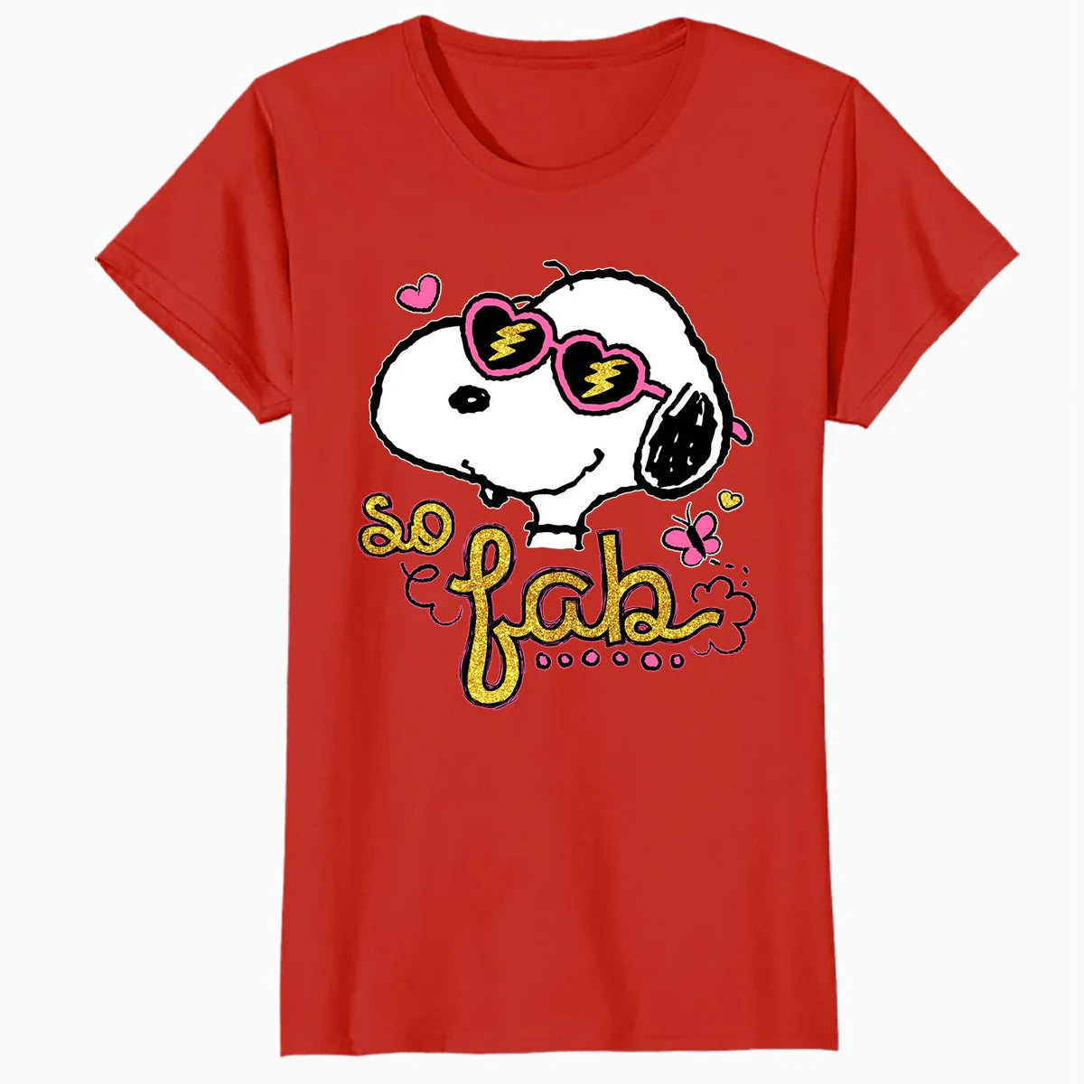 Peanuts Snoopy So Fab Heart Shades Vintage Classic Comic Official Women's SKINNY FIT T-Shirt
