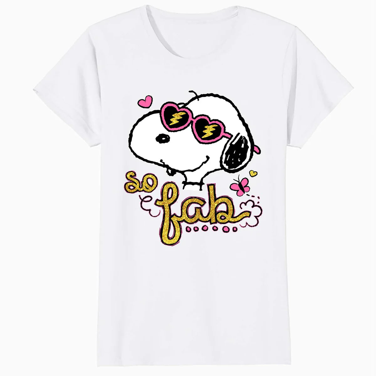 Peanuts Snoopy So Fab Heart Shades Vintage Classic Comic Official Women's SKINNY FIT T-Shirt