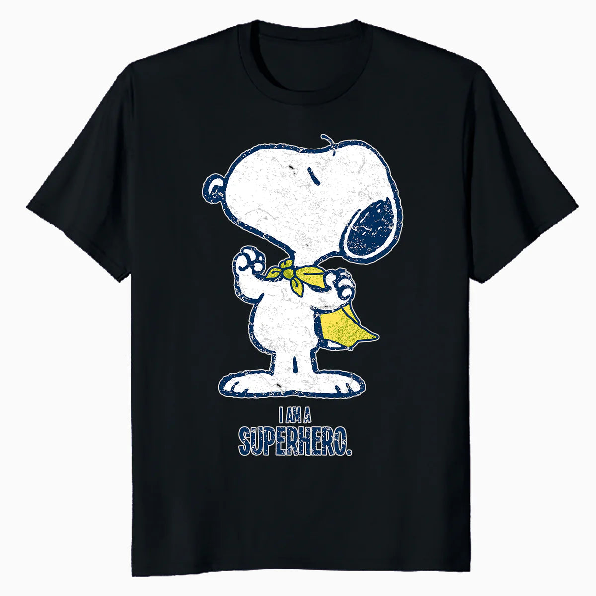 Peanuts Snoopy Super Superhero Vintage Classic 80s 90s Comic Official Men's T-Shirt