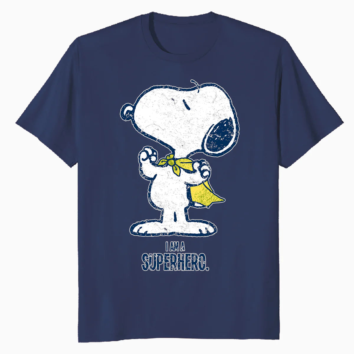 Peanuts Snoopy Super Superhero Vintage Classic 80s 90s Comic Official Men's T-Shirt