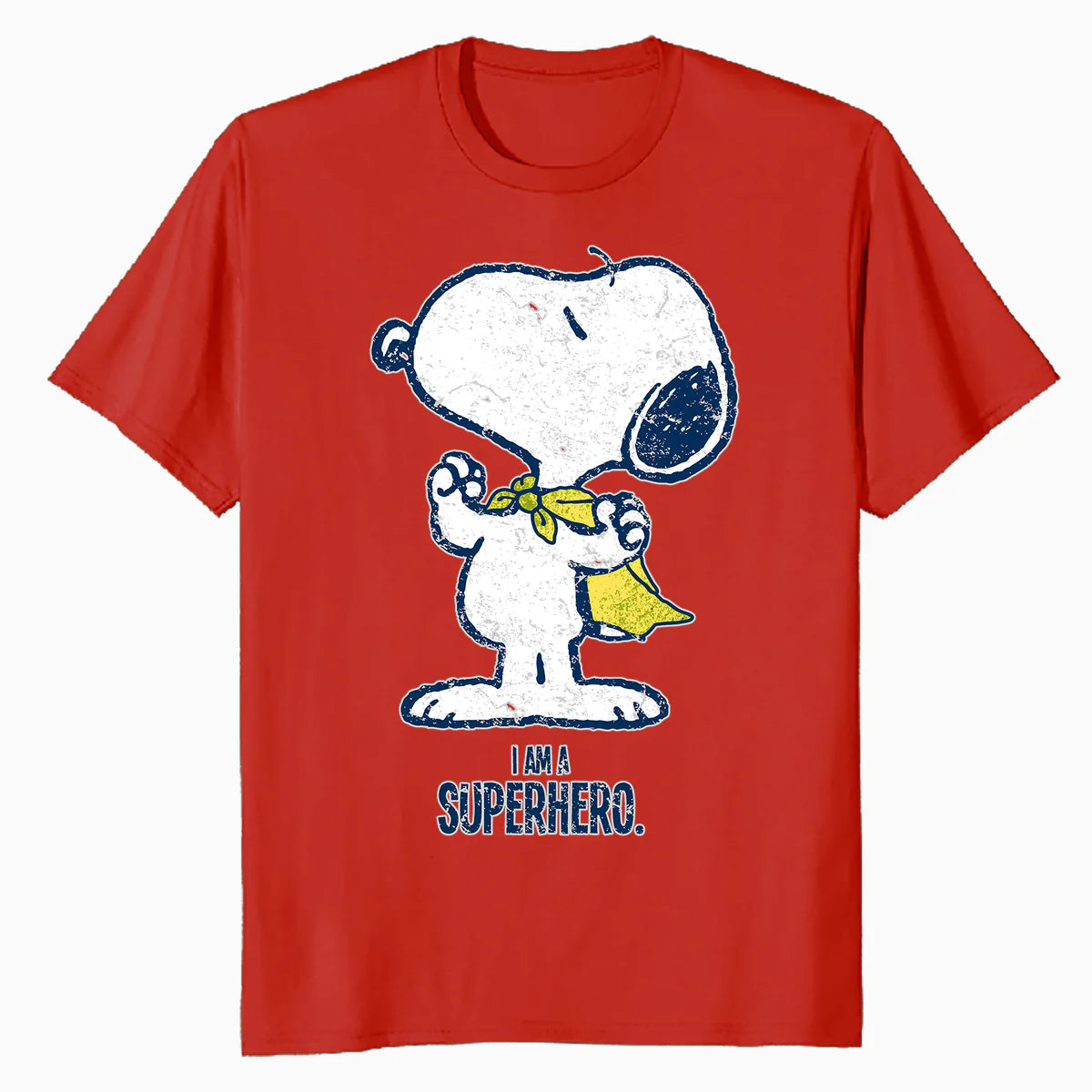 Peanuts Snoopy Super Superhero Vintage Classic 80s 90s Comic Official Men's T-Shirt