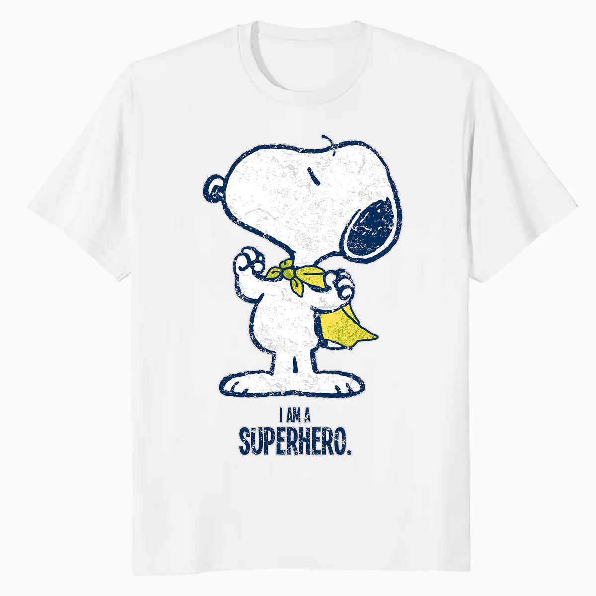 Peanuts Snoopy Super Superhero Vintage Classic 80s 90s Comic Official Men's T-Shirt