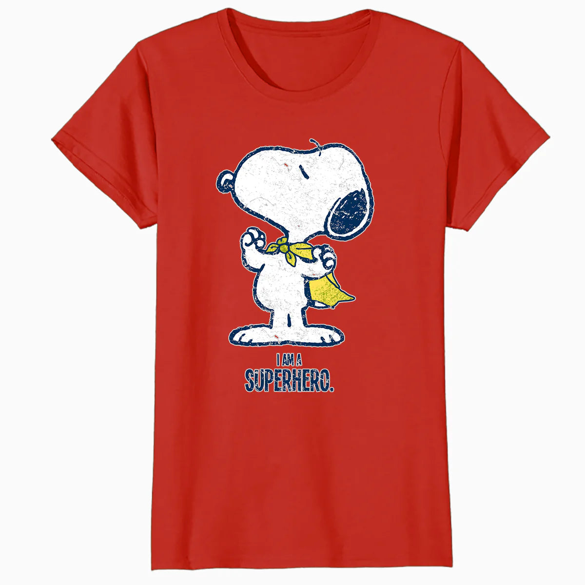 Peanuts Snoopy Super Superhero Vintage Classic 80s 90s Comic Official Women's SKINNY FIT T-Shirt