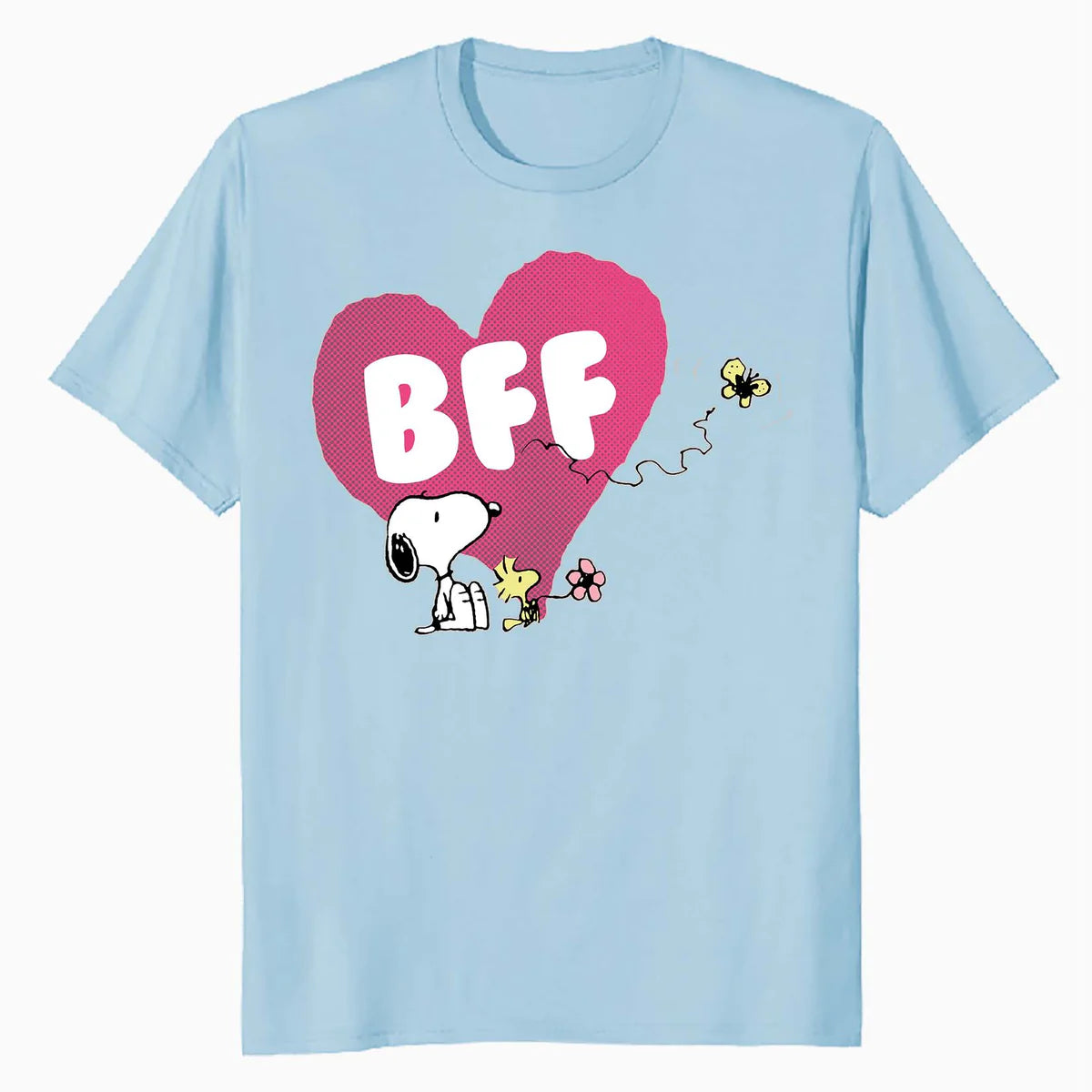 Peanuts Snoopy Woodstock BFF Pink Heart Vintage Classic Official Men's T-Shirt