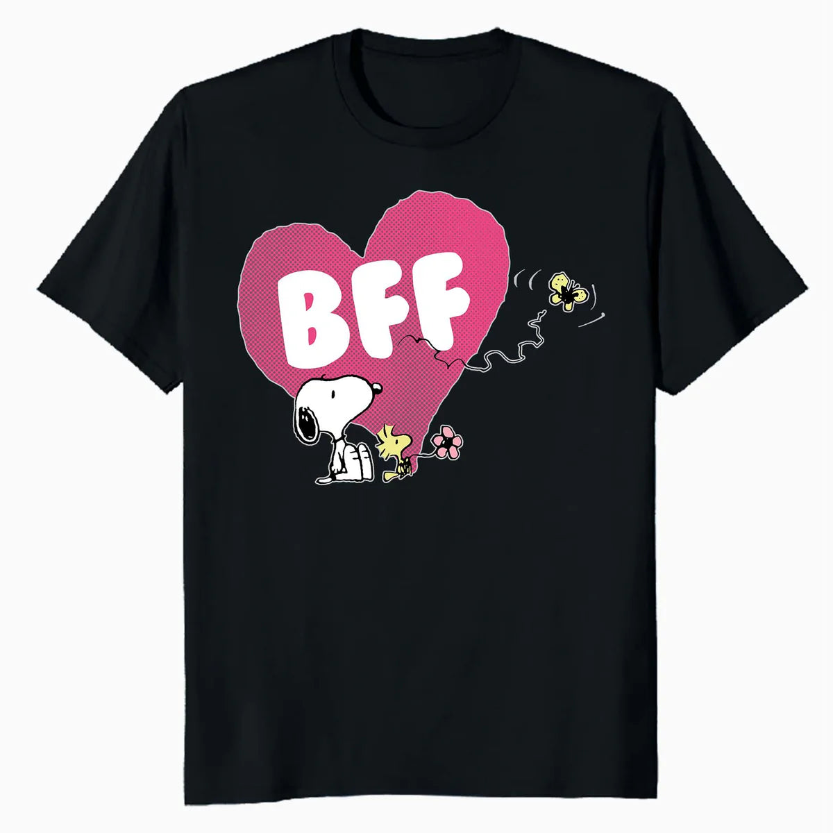 Peanuts Snoopy Woodstock BFF Pink Heart Vintage Classic Official Men's T-Shirt