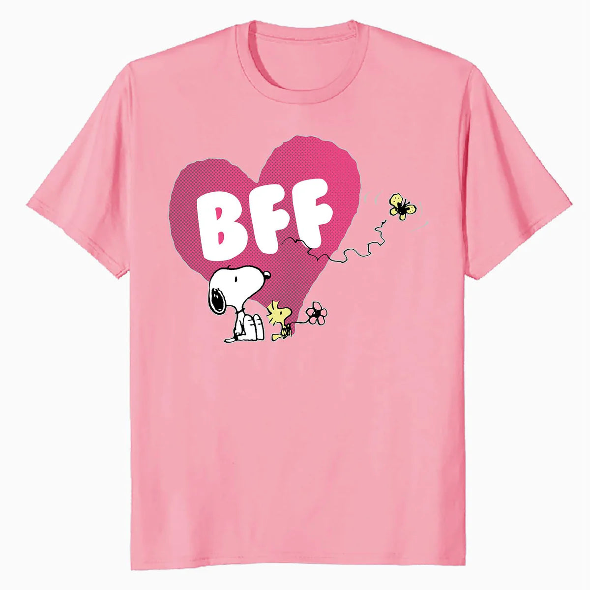 Peanuts Snoopy Woodstock BFF Pink Heart Vintage Classic Official Men's T-Shirt