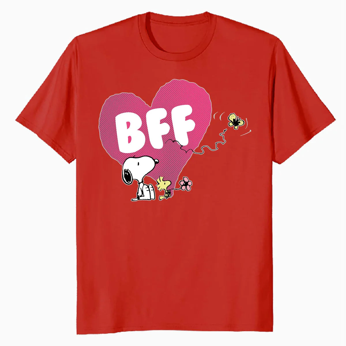Peanuts Snoopy Woodstock BFF Pink Heart Vintage Classic Official Men's T-Shirt