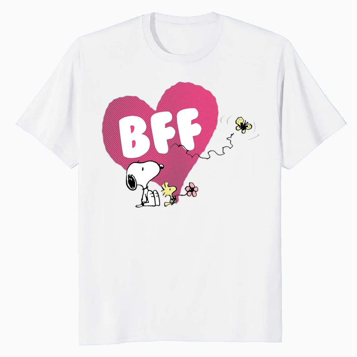 Peanuts Snoopy Woodstock BFF Pink Heart Vintage Classic Official Men's T-Shirt
