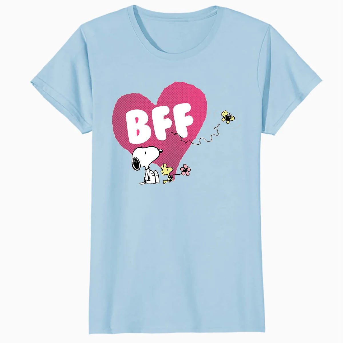 Peanuts Snoopy Woodstock BFF Pink Heart Vintage Classic Official Women's SKINNY FIT T-Shirt