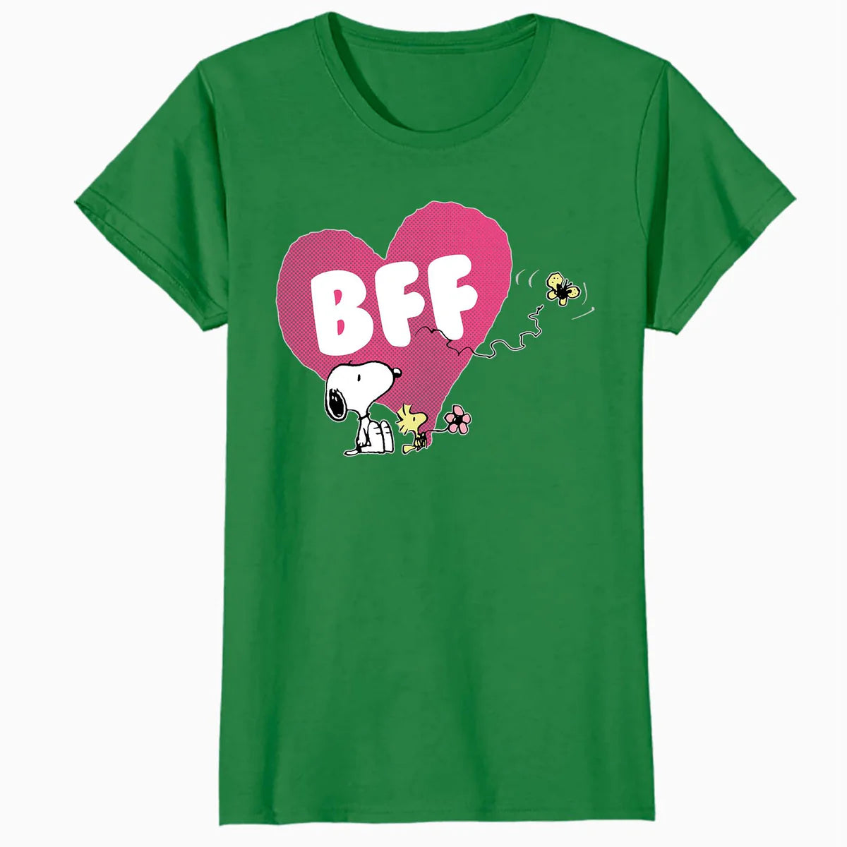 Peanuts Snoopy Woodstock BFF Pink Heart Vintage Classic Official Women's SKINNY FIT T-Shirt