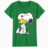 Peanuts Snoopy Woodstock Vintage Hug BFFs Love Retro 80s 90s Official Women's SKINNY FIT T-Shirt