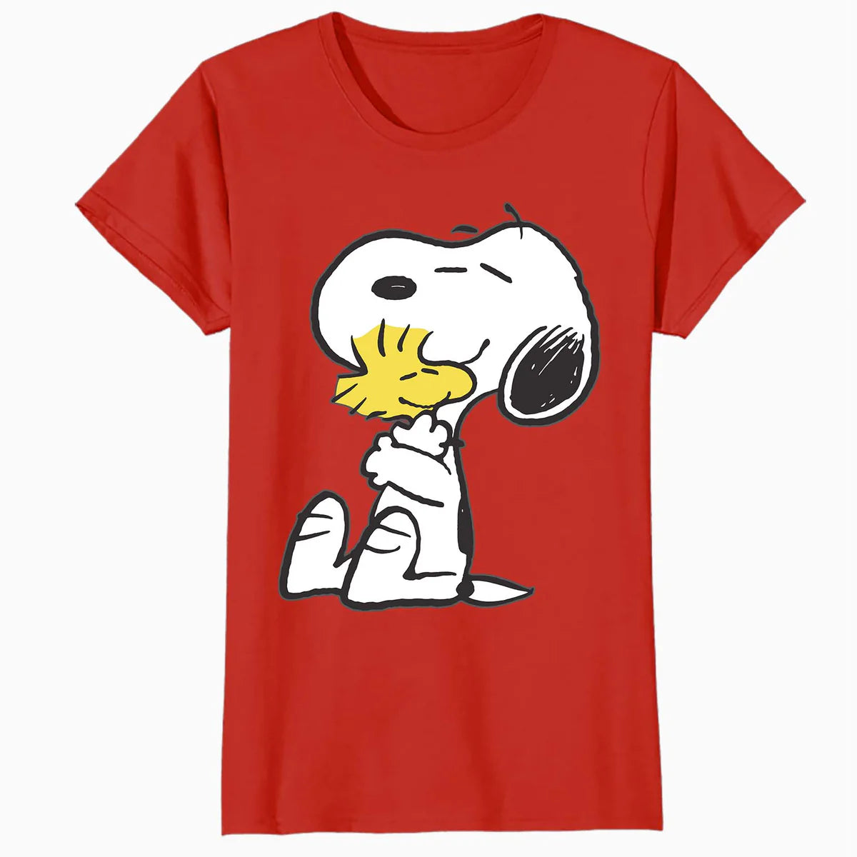 Peanuts Snoopy Woodstock Vintage Hug BFFs Love Retro 80s 90s Official Women's SKINNY FIT T-Shirt