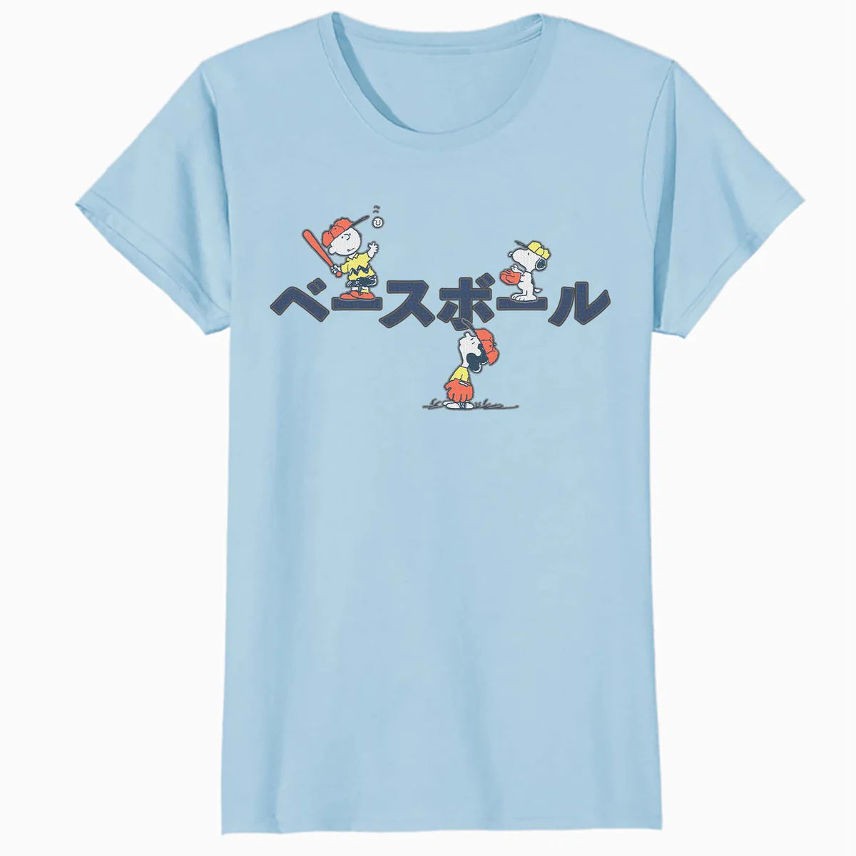 Peanuts Tokyo Snoopy Charlie Brown Lucy Retro Kanji Baseball Official Women's SKINNY FIT T-Shirt