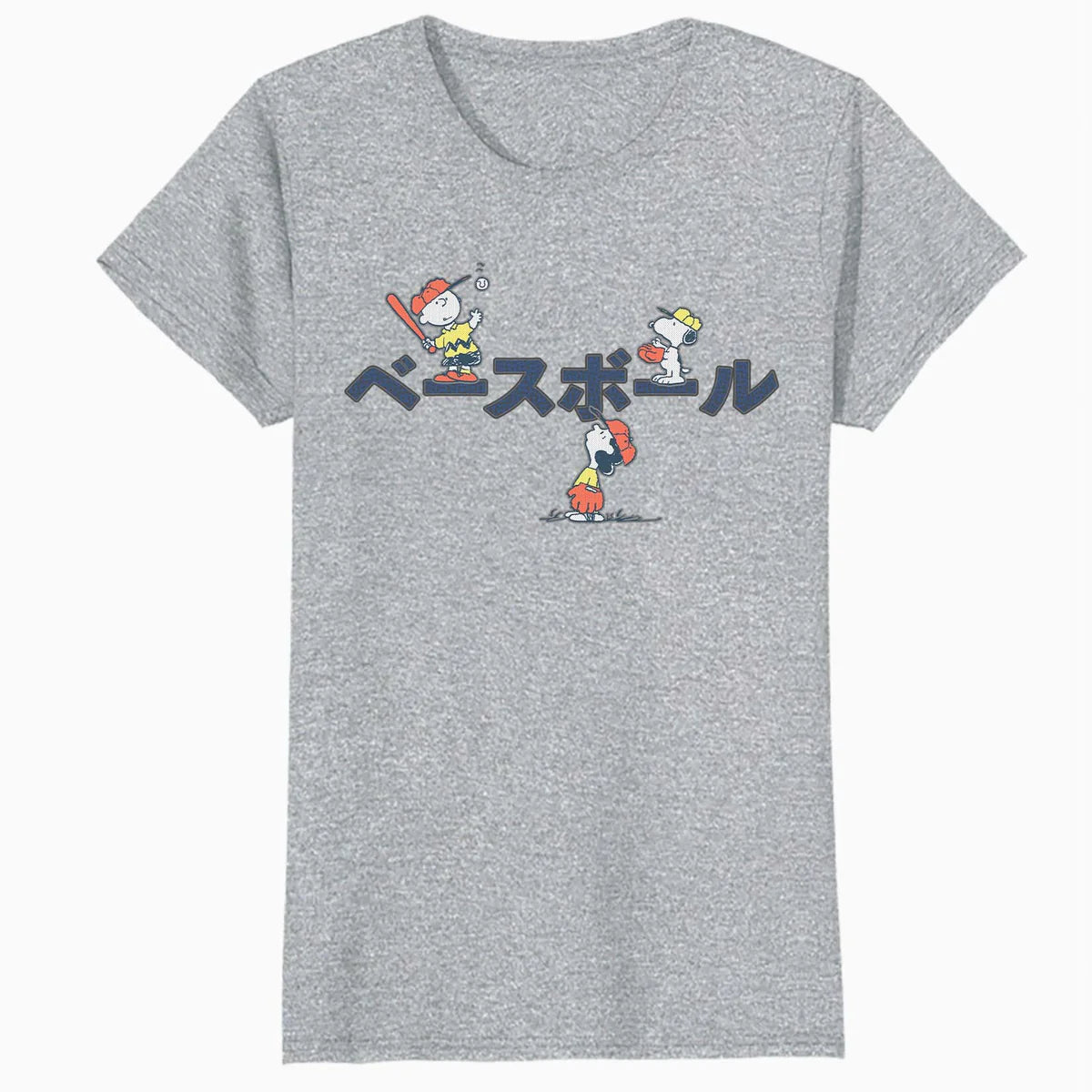 Peanuts Tokyo Snoopy Charlie Brown Lucy Retro Kanji Baseball Official Women's SKINNY FIT T-Shirt