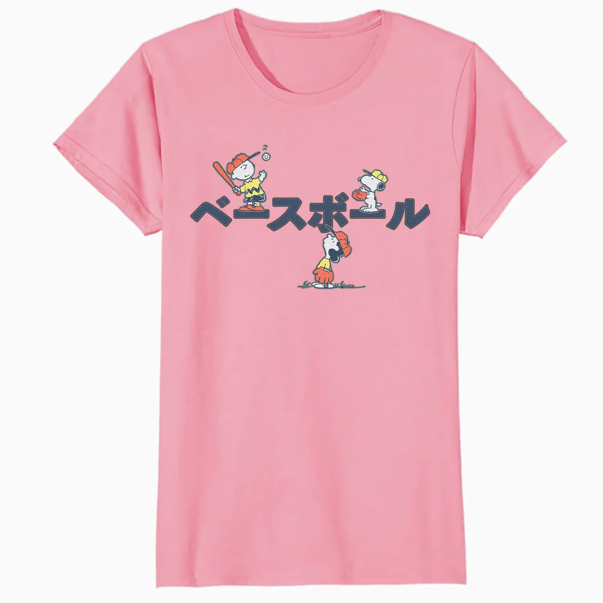 Peanuts Tokyo Snoopy Charlie Brown Lucy Retro Kanji Baseball Official Women's SKINNY FIT T-Shirt