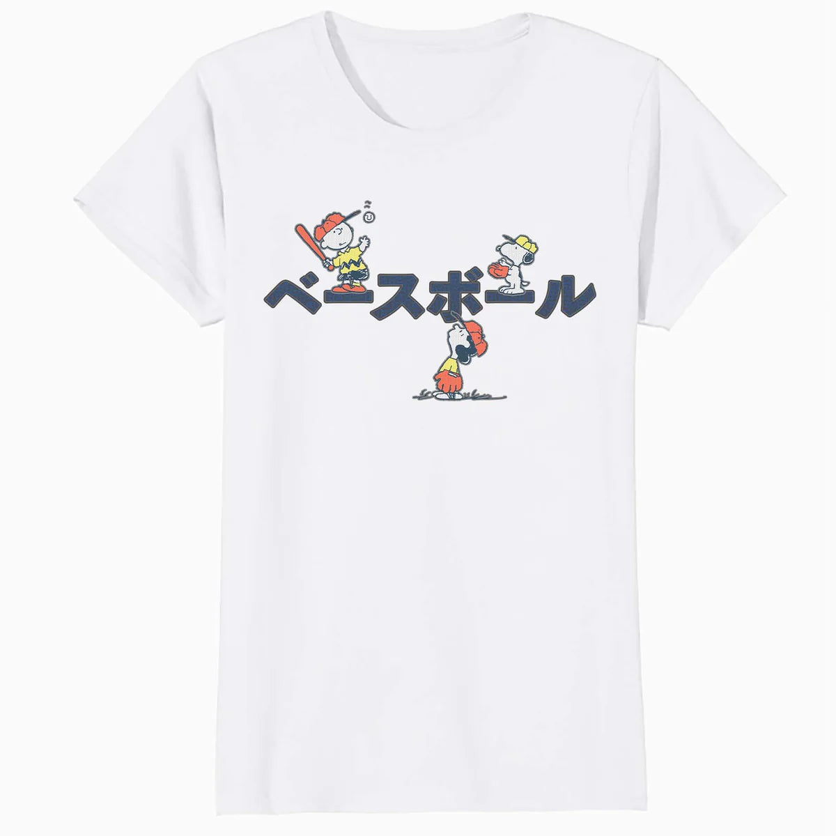 Peanuts Tokyo Snoopy Charlie Brown Lucy Retro Kanji Baseball Official Women's SKINNY FIT T-Shirt