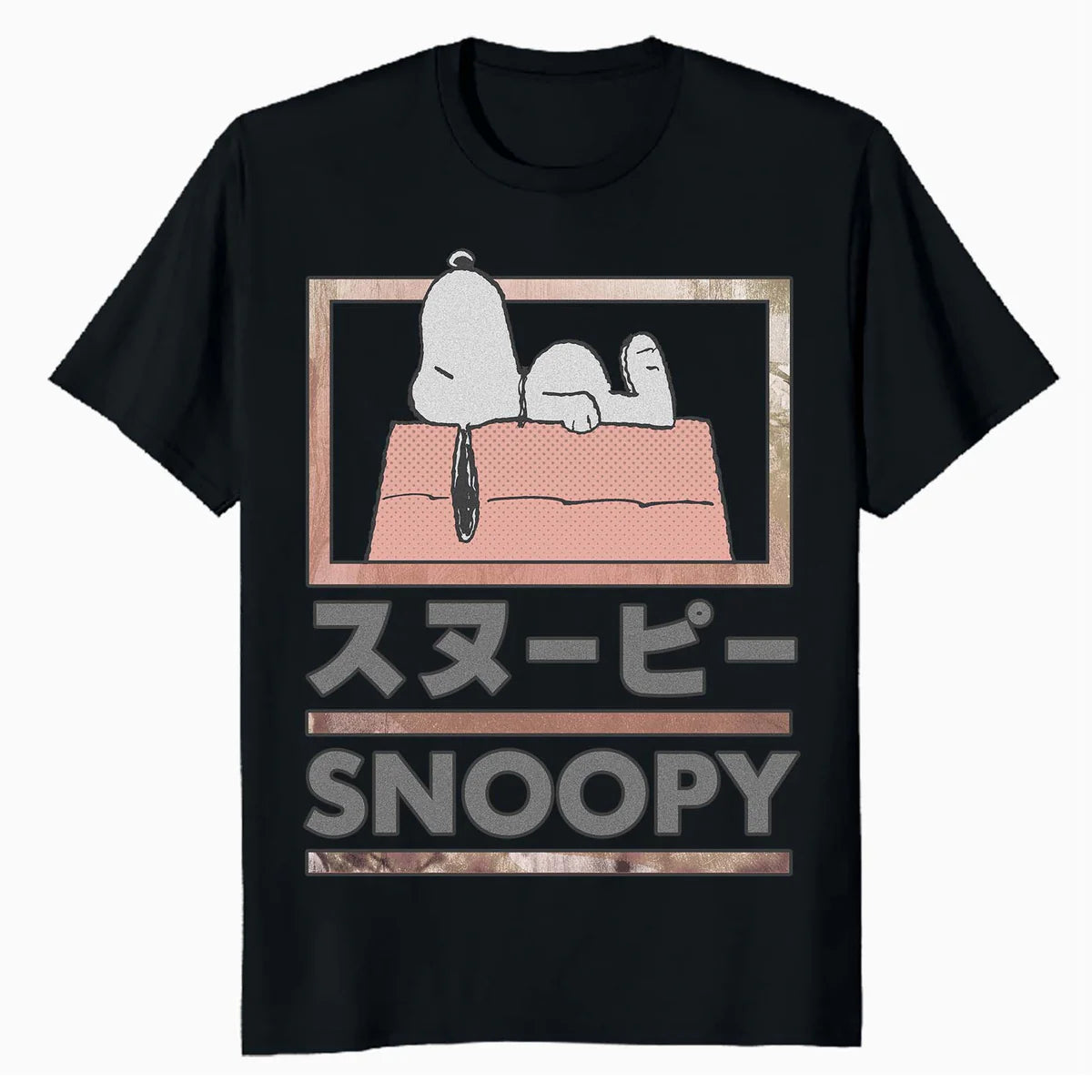 Peanuts Tokyo Snoopy Dog House Japan Fun Kanji Lol Retro 90s Official Men's T-Shirt