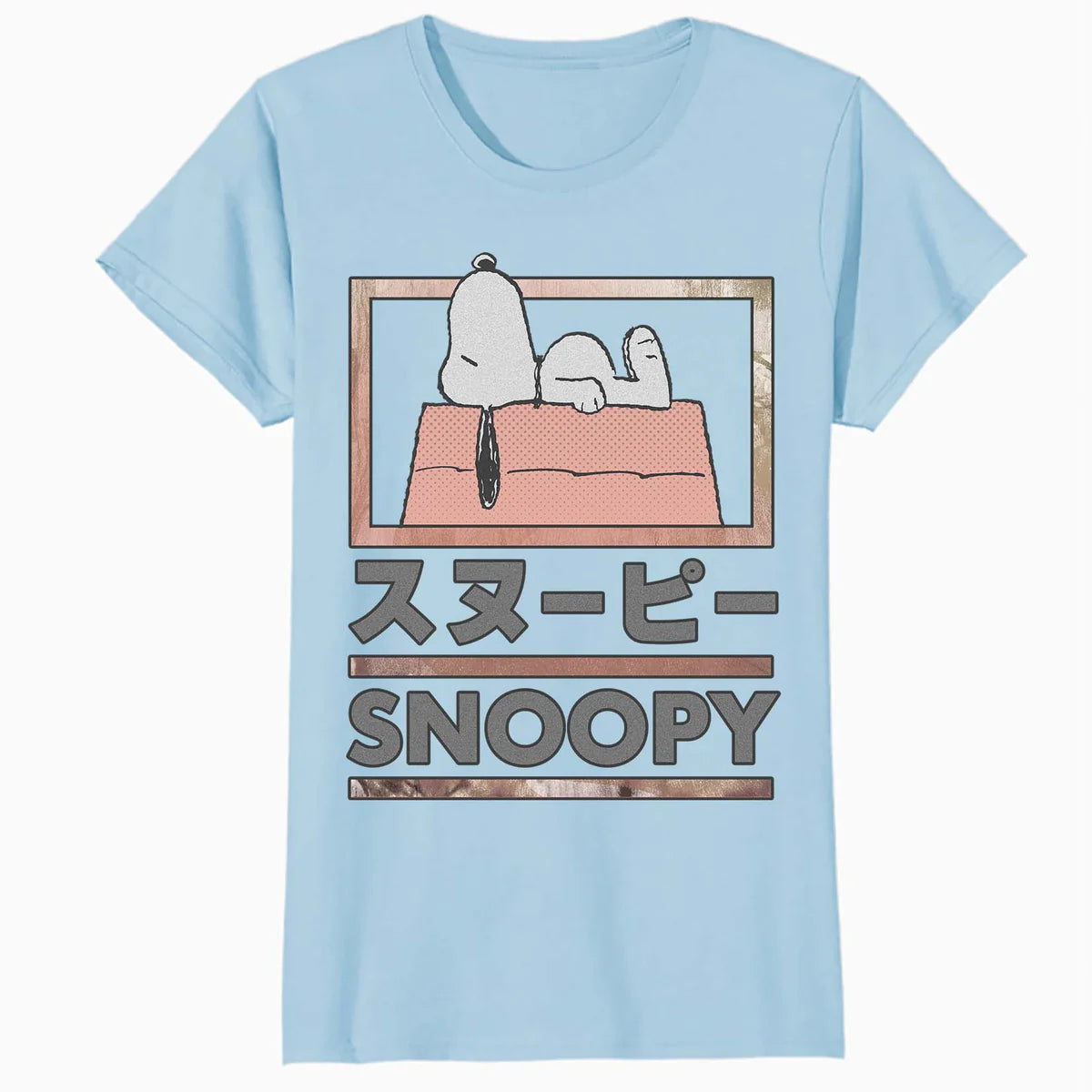 Peanuts Tokyo Snoopy Dog House Japan Fun Kanji Lol Retro 90s Official Women's SKINNY FIT T-Shirt